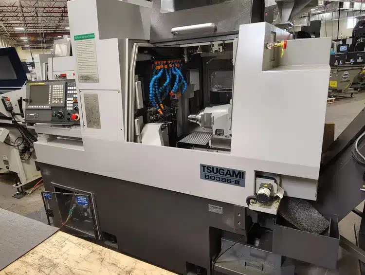 Tsugami B0386 III 6 Axis Opposed Spindle CNC Swiss Type Lathe